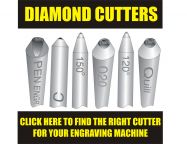 Diamond tip cutters to fit Mastergrave engraving machines, Roland engraving machines, most machines