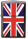 Brushed Chrome Zip[po with Union Jack Emblem Brushed Chrome Zip[po with Union Jack Emblem