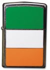 Brushed Chrome Zippo with Ireland Flag Emblem Brushed Chrome Zippo with Ireland Flag Emblem