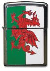 Brushed Chrome Zippo with Welsh Dragon Emblem Brushed Chrome Zippo with Welsh Dragon Emblem