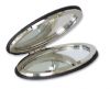 Black Leather Oval Compact Mirror - the home of engravable gifts Black Leather Oval Compact Mirror - the home of engravable gifts