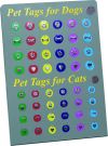 New pet tags for dogs and cats, colourful pet tags