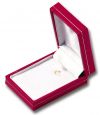 Red jewellery packaging to take bracelets and pendants. 