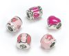  *NEW* Pack of 5 Silver Plated Pink Enamel Design Flaunt Beads  