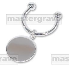 Silver plated round keyring.  Engavable gifts for the Metaza and GEM RX