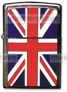 Brushed Chrome Zip[po with Union Jack Emblem 