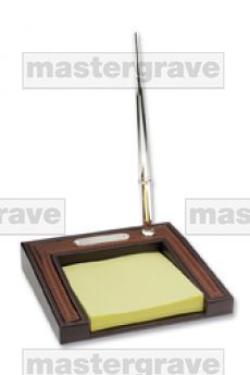  Desk Memo Pad & Pen Holder with Engraving Plate  