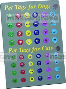 New pet tags for dogs and cats, colourful pet tags