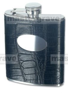 Crocodile Skin Effect Hip Flask (HIP5) - Engravable gifts  