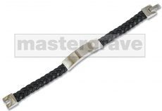 Ladies Leather Bracelet with Stainless Steel engraving panel (MJ17) 