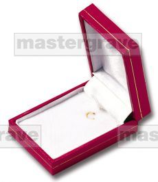 Red jewellery packaging to take bracelets and pendants. 