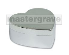 Large Silver Plated Heart Shaped Trinket Box (GG32) 