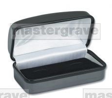 Classy engravable cufflink box in gun metal finish from mastergrave gifts