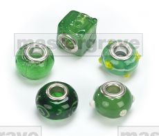 Mixed Pack of Green Beads to fit Flaunt and Ogle Bracelets (OE3) 