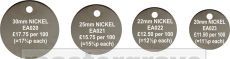 Nickel Plated Pet / ID Discs 