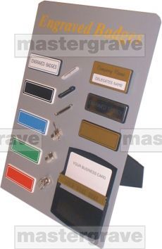 isplay board with moulded badges & fixings 