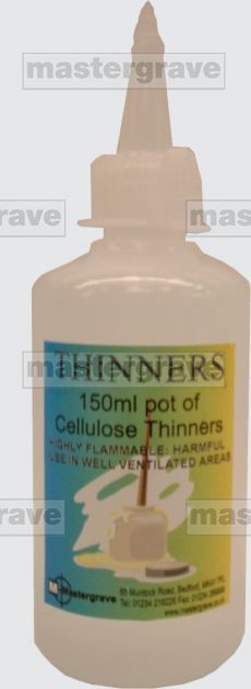 Cellulose thinners for use with Mastergrave's filler paints. 150ml 
